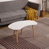 Vynxaria Nut Shape Coffee Table with Solid Wood Legs - Stylish & Versatile Design - 2 of 4