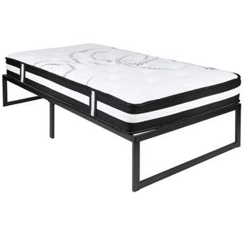 Emma and Oliver 14" Platform Bed Frame & 12" Mattress in a Box - No Box Spring Required