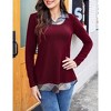 BLUEMING Womens Polo Shirts Color Block Faux Layering Shirts Plaid Shirts Teacher Shirts Everyday Tops - 4 of 4