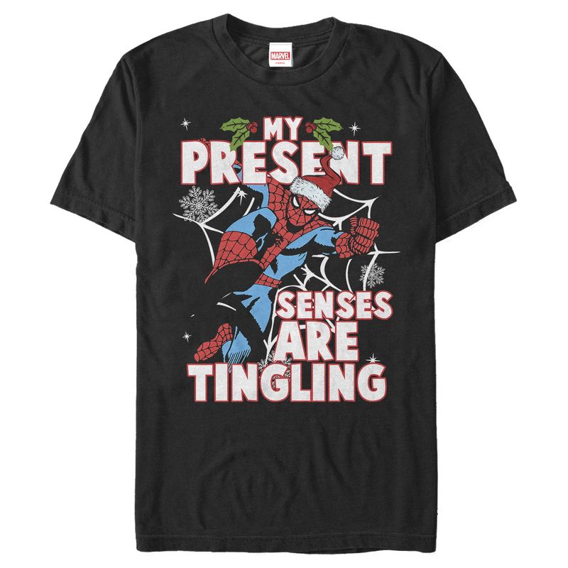 Men's Marvel Christmas Spider-Man Senses T-Shirt, 1 of 5