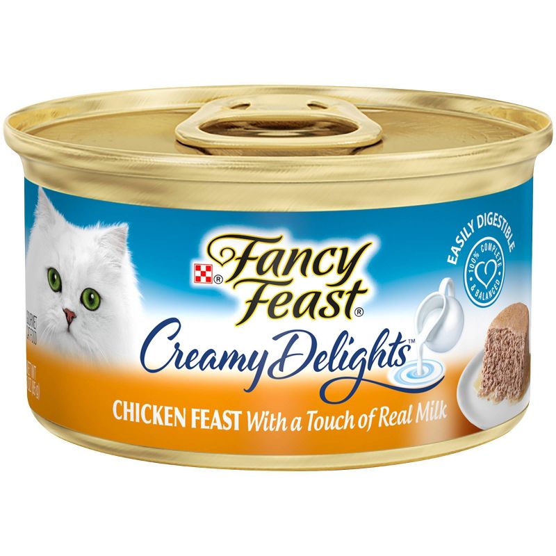 Purina Fancy Feast Creamy Delights with a Touch of Real Milk Gourmet Wet Cat Food Chicken Feast  - 3oz, 1 of 5