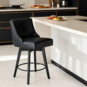 Vipbear Counter Height Bar Stools Set of 1/2/3, Modern Swivel Barstools with Back and Wood Legs,26" H Kitchen Counter Stools,Kitchen Island Home Bar - 1 of 4