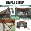 Hike Crew 14.5’ x 14.5’ Pop Up Gazebo, 8-Sided Outdoor Tent Canopy with Stakes, Ropes & More - Brown - 3 of 4