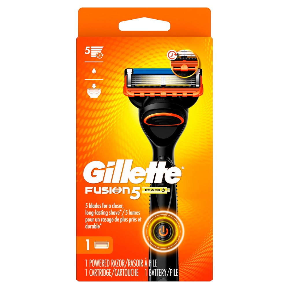 Photos - Shaver Gillette Fusion5 Power Razor for Men - 1  Power Razor Handle + 1 B 