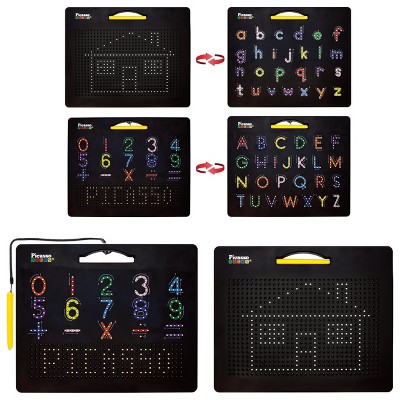 PICASSO-TILES 2PK 4-in-1 Magnetic Drawing Board, STEM Toys for Kids 3+