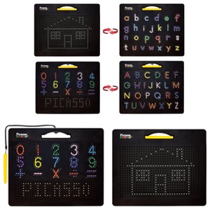 PICASSO-TILES 2PK 4-in-1 Magnetic Drawing Board, STEM Toys for Kids 3+ - 1 of 4