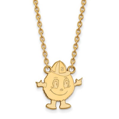 Black Bow Jewelry 10k Yellow Gold Syracuse Oranges NCAA Necklace 18 Inch
