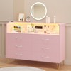 6 Drawer Dresser with LED Lights and Charging Station,Modern Wood TV Stand Storage Chest for Bedroom Living Room Entryway Hallway - 2 of 4