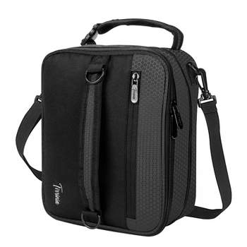 Expandable Insulated Lunch Bag, Leakproof Flat Lunch Cooler Tote with Shoulder Strap for Men and Women, Suitable for Work & Office by Tirrinia, Black