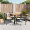 vidaXL Garden Dining Set Black, Cream White - 31.5" Table Length Chair 5-Piece - 2 of 4