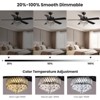 Ludomide 52" Crystal Ceiling Fan with Lights Modern Dimmable Chandelier Fan for Bedroom Living Room- Black - 2 of 4