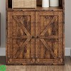 Farmhouse-Industrial Freestanding Bookshelf - 71.4"H Gray Wash Storage with Enclosed Cabinet & Open Shelves - 3 of 4