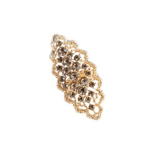 SOHI Women's Crystal Silver Baroque Statement Ring - 1 of 4