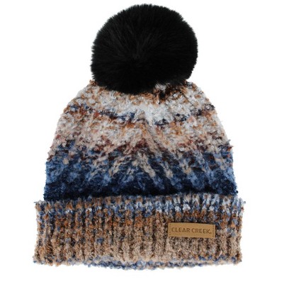 Clear Creek Women's Multi Color Knit Winter Beanie with Synthetic