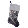 Northlight 23" Purple and Silver Reversible Sequined Christmas Stocking with Faux Fur Cuff - 3 of 4