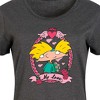 Women's Hey Arnold! Valentine's My Love Graphic T-shirt Dress - Heather Charcoal - 4X - 2 of 4