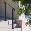VEVOR Handrails for Outdoor Steps, 2-3 Step Adjustable Height, Carbon Steel Transitional Handrail with Installation Kit, Exterior Hand Railing, Black - 2 of 4