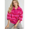 I am a Fashion junky Umgee Floral Patterned Jacquard Quarter-Zip Pullover Sweater - 3 of 4