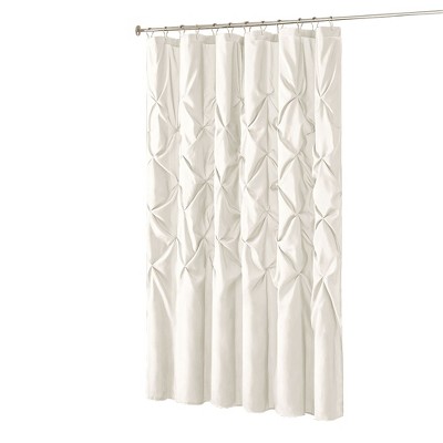 Vynxaria Tufted Semi-Sheer Shower Curtain, 12 Button Holes, Machine Washable, Soft Sheen, Coordinating Bedding Available