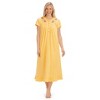 Collections Etc Embroidered Floral Pintuck Cotton Short Sleeve Knit Nightgown - 2 of 4