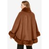 Jessica London Women's Plus Size Faux Fur Trim Wool Cape - 3 of 4