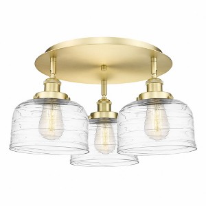 Bell - 3 Light Flush Mount In Art Deco Style-9.25 Inches Tall and 19.75 Inches Wide - 1 of 1