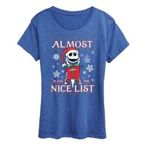 Women's - Disney - Jack Nice List Short Sleeve Graphic T-Shirt - 1 of 4