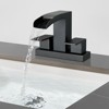 Cobbe Modern Two Hole Waterfall Centerset 4" 2-handle Bathroom Faucet with Pop Up Drain Assembly - 4 of 4