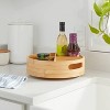 Bamboo 4 Compartment Lazy Susan Turntable With Dividers Light Yellow ...