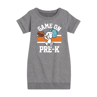 - Peanuts - Game On Pre-K Graphic Short Sleeve Fleece Dress