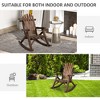 Outdoor Wooden Rocking Chair, Single-Person Adirondack Rocking Patio Chair with Rustic High Back, Slatted Seat and Backrest for Indoor, Garden - 4 of 4