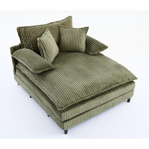 Dexmalle Corduroy Fluffy Cushioned Sofa Bed with 2 Pillows and 4 gears - 1 of 4