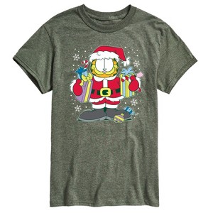 Men's - Garfield - Santa Garfield with Presents Christmas Short Sleeve Graphic T-Shirt - 1 of 4