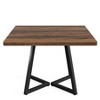 Lirago 31.5" Square Wood Office Desk Industrial Metal Frame Computer Desk for Home Office Conference Table Brown - 2 of 4