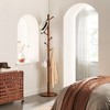 VASAGLE Solid Wood Coat Rack, Wood Hall Tree  with 7 Rounded Hooks Dark Walnut - 2 of 4