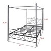 Vintage Metal Canopy Platform Bed with Underneath Storage, Space-saving Bed Frame with Headboard and Footboard - 2 of 4