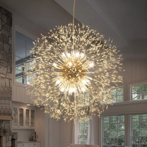 LLHZSY Contemporary 16/20-Light Glam Firework Crystal Chandelier Dandelion Pendant Light Fixture-Gold-31 1/2" or 39 2/5 in.W - 1 of 4