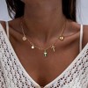 Charm Necklace for Women - HTUTWOO™ Dainty 14K Gold Plated Starfish Seashell Necklace Simple Gold Beach Necklaces, for Everyday Wear - 3 of 4