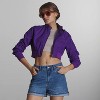 Women's Mini Cropped Racer Jacket - image 2 of 4