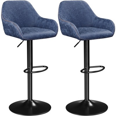 Yaheetech 2pcs Upholstered Adjustable Height, Swivel Bar Stools Set