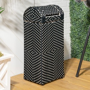 happimess Darla All-Weather Wicker/Metal Swing Top Hideaway Outdoor Trash Can - 1 of 4