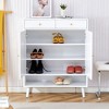 NicBex 4-Tier Shoe Cabinet with 2 Doors,Rattan Shoe Organizer with 2 Drawers for Entryway,Hallway,Living Room - 2 of 4
