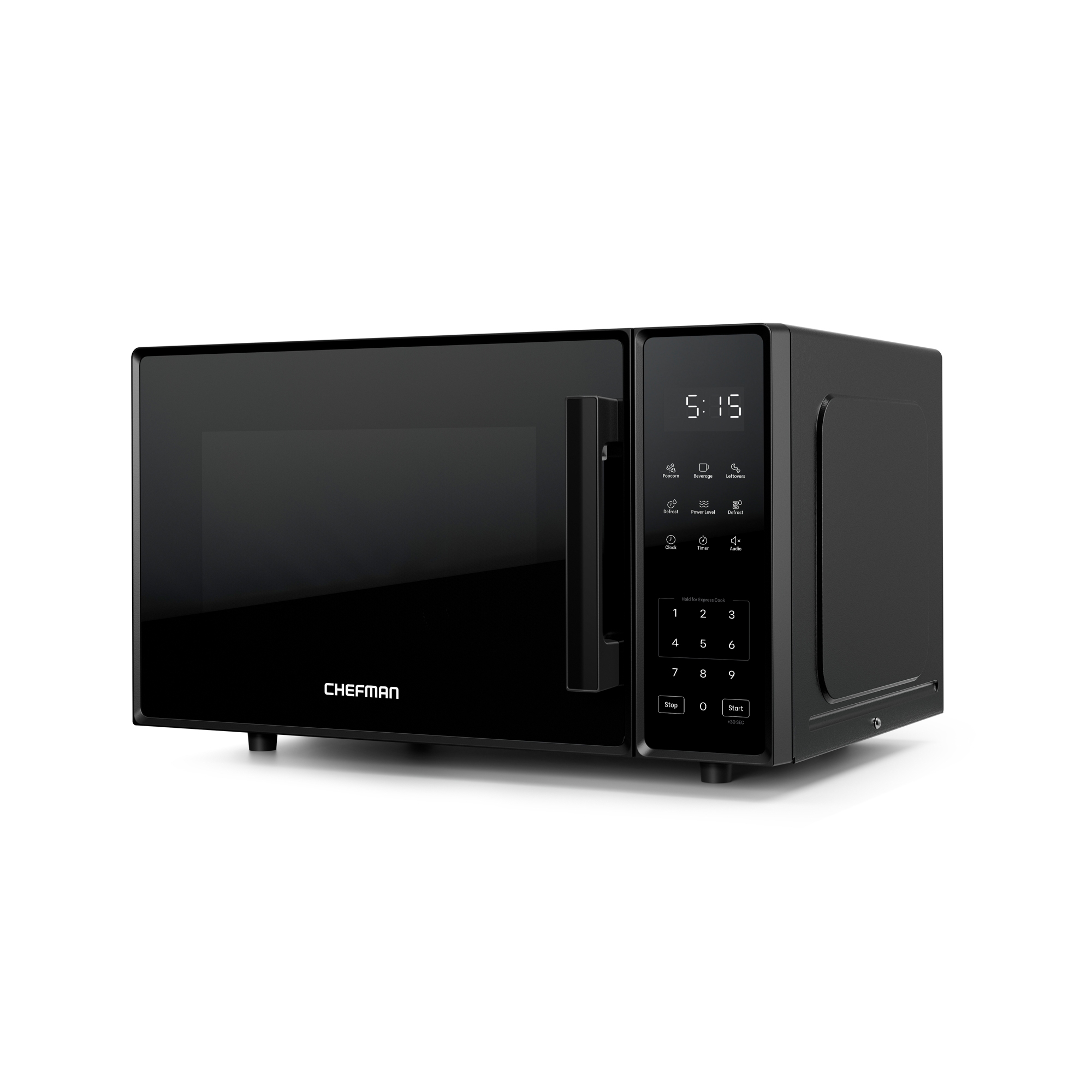 Chefman Countertop Microwave Oven 1.1 Cu. Ft., 1000 Watts with 6 Presets and 10 Power Levels - Black