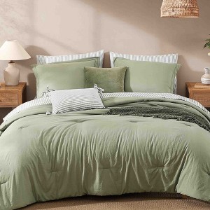 BAGOKIE 7 Pieces Bed in a Bag Comforter Set for All Season - 1 of 4