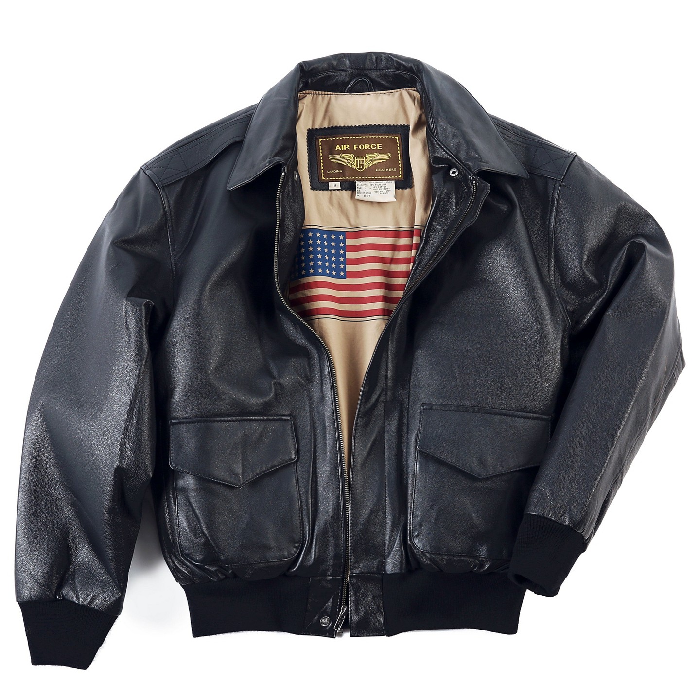 Landing Leathers Air Force Men A-2 Leather Flight Bomber Jacket Black XX-Large, цвет: Коричневый — фото 2