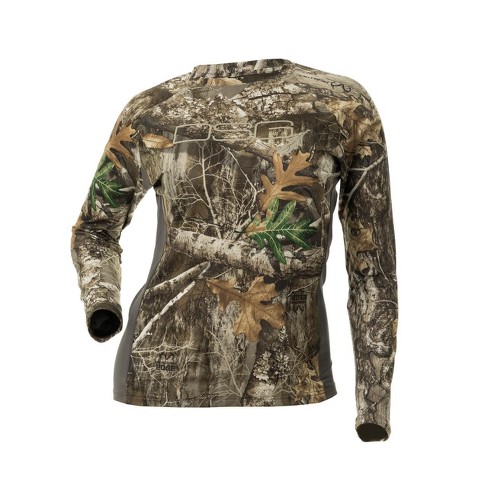 Realtree Edge Women Long Sleeve Performance Hunting Camouflage Tee Shirt 