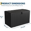 120/130 Gallon Outdoor Storage Box, Deck Box Resin for Package Delivery, Outdoor Storage Boxes Deck Storage Boxes for Patio Furniture, Garden, Tool - 3 of 4