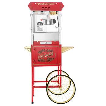 Great Northern Popcorn Foundation Popcorn Machine With Cart - 8 oz. Kettle,  Red