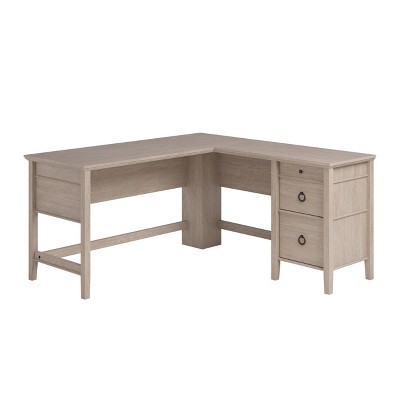 East Adara L Shape Computer Desk Cascade Oak - Sauder: Home Office, MDF Construction, Metal Hardware, 5-Year Warranty