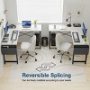 L Shaped Computer Office Desk -Wooden Desktop With Metal Frame,Wooden Table With Cpu Storage Shelf And Side Bag-Cuddlewood - 2 of 4